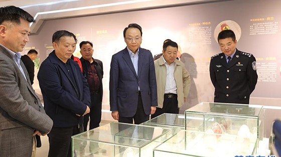 市委常委、政法委書(shū)記楊健蒞臨縣禁毒教育基地參觀指導(dǎo)